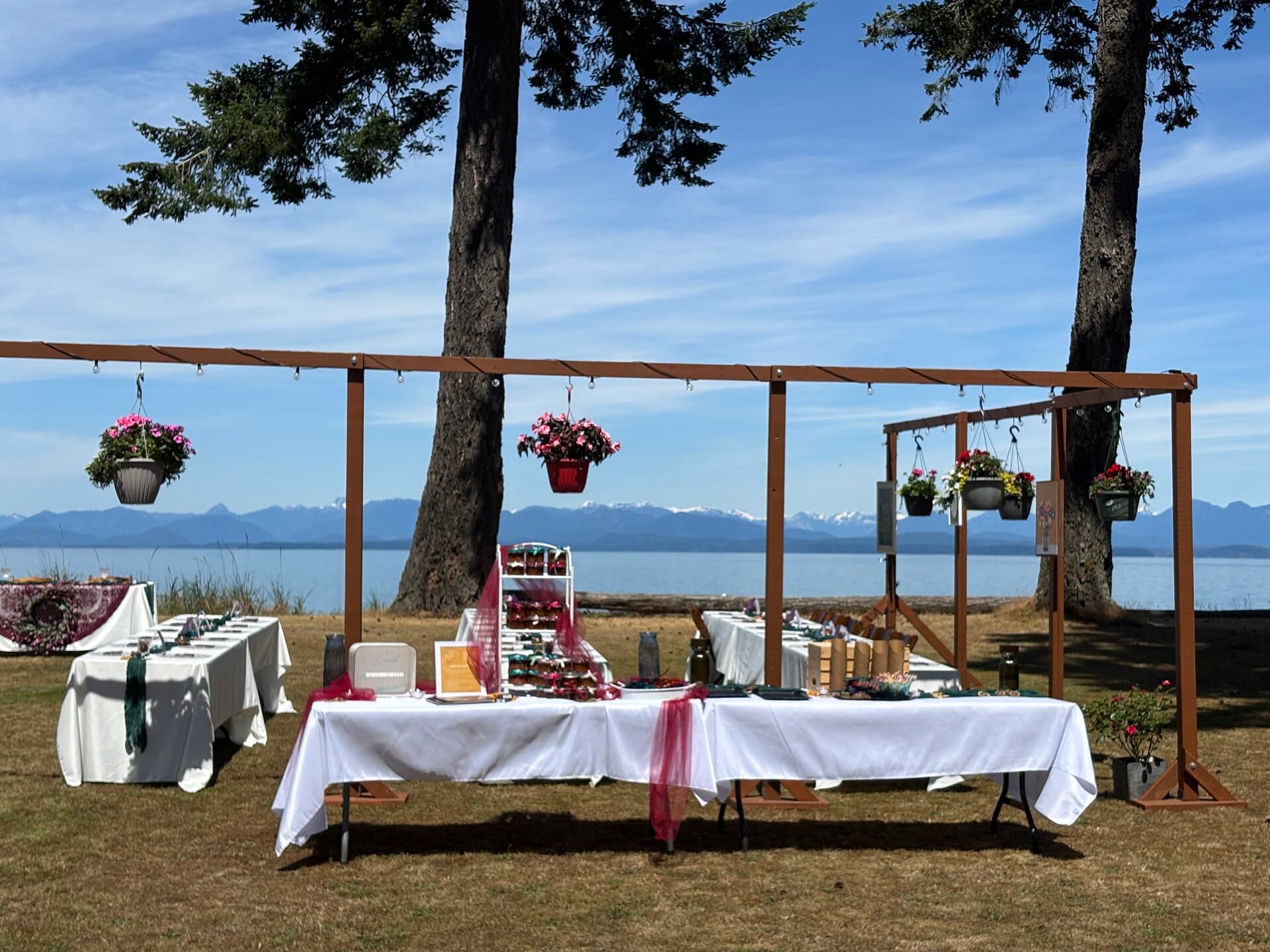 Wedding decor with panoramic ocean views