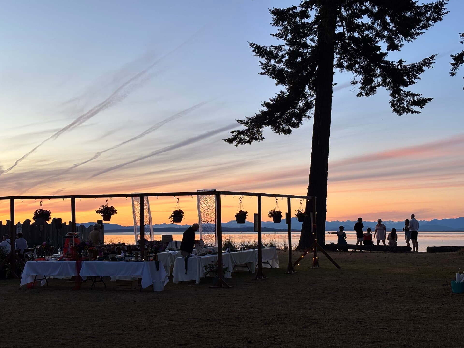 Ceremony site with ocean backdrop