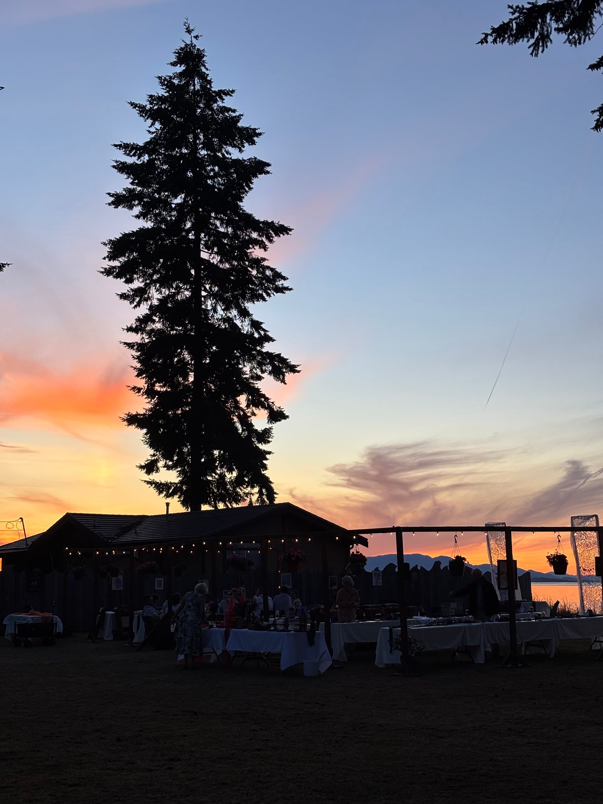 Event lawn facing the ocean and mountains