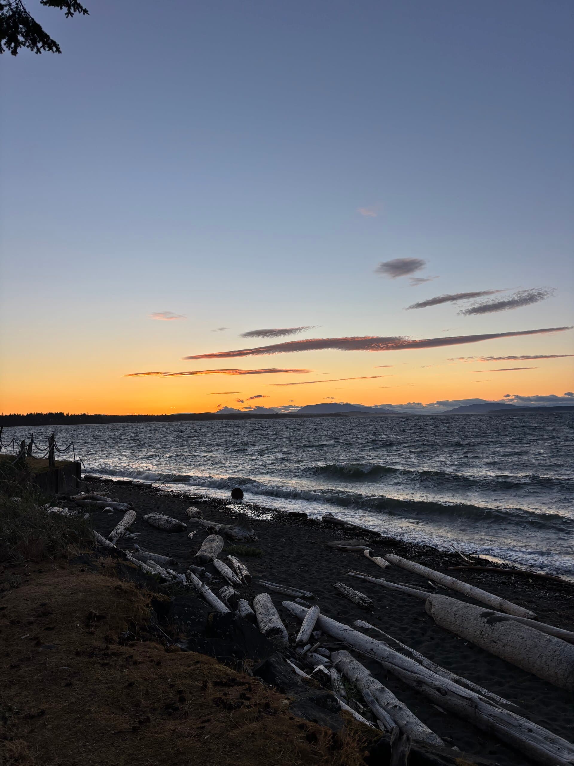 Panorama of the ocean and coastal mountains