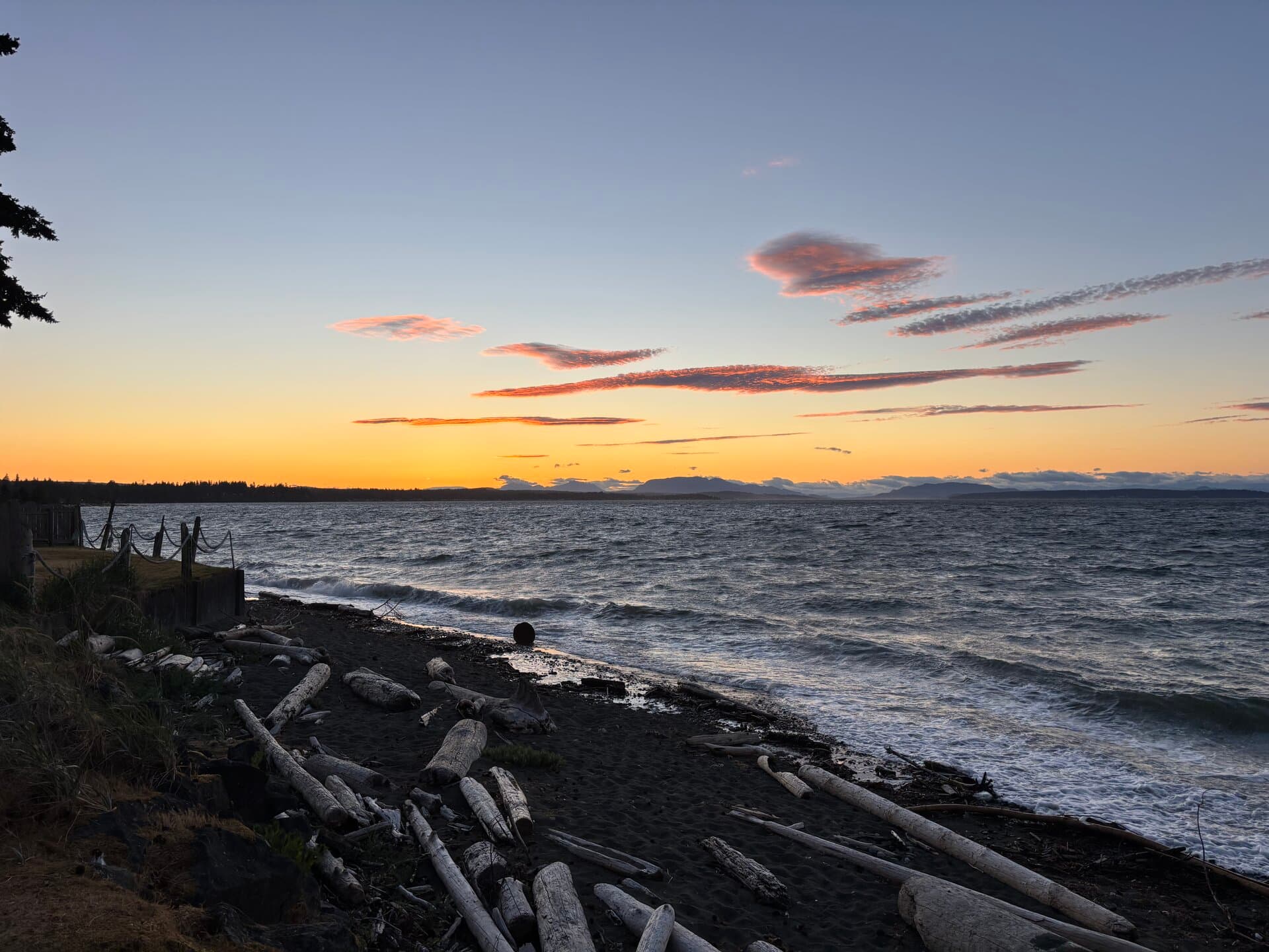 Sunset along the coast viewed from the resort