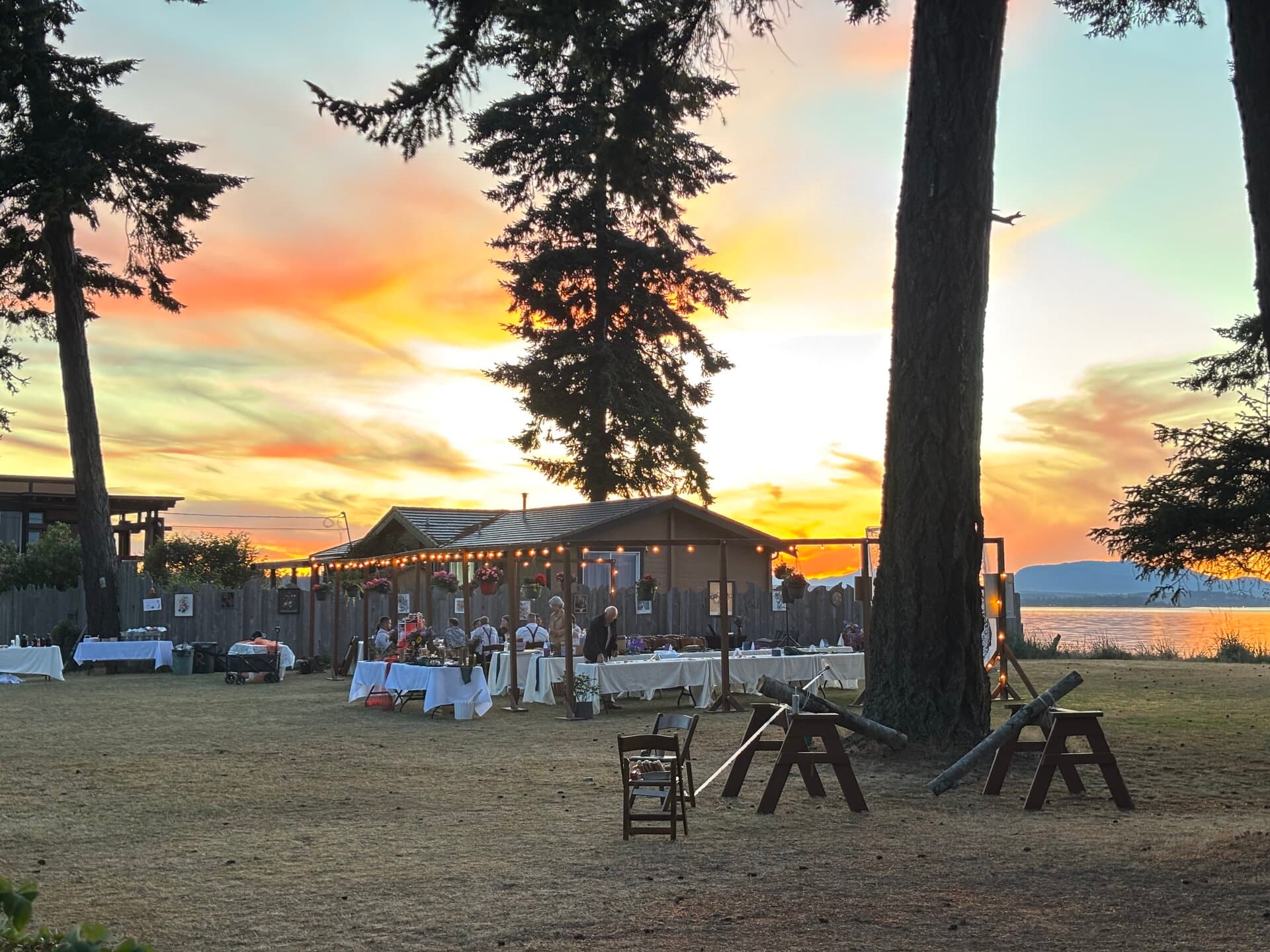 Wedding terrace overlooking the ocean