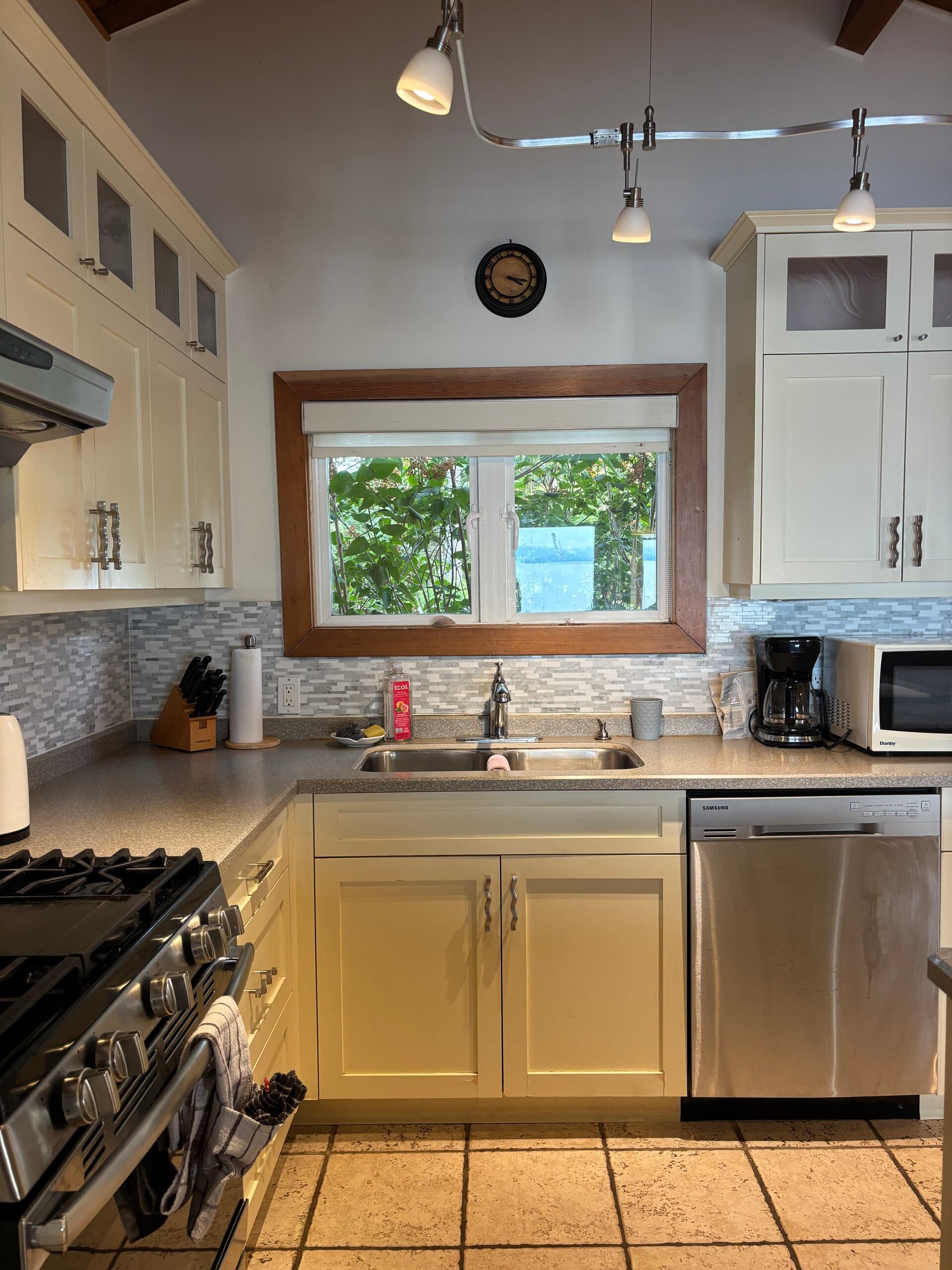 Kitchen detail with cream cabinetry